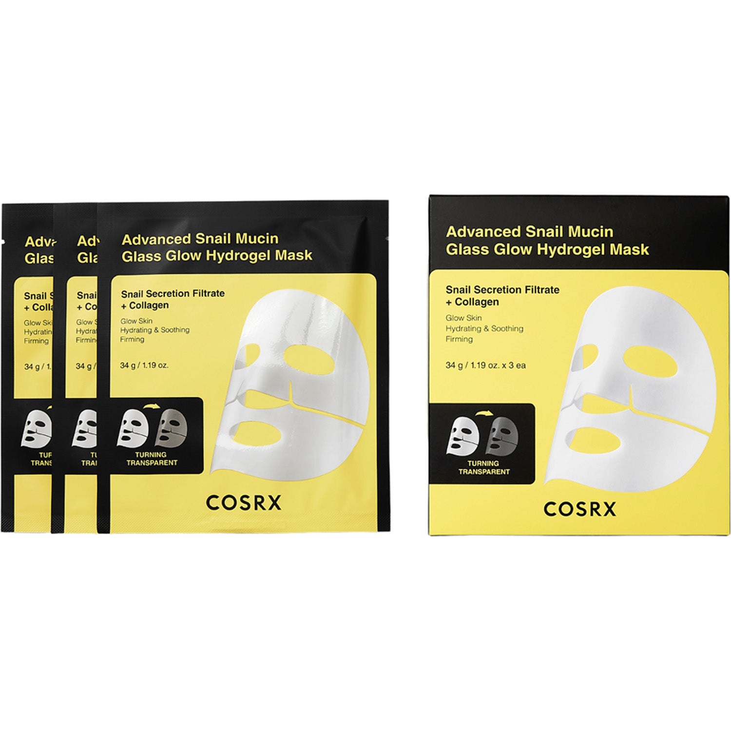 cosrx Advanced Snail Mucin Power Activating Hydrogel Mask 3 kpl