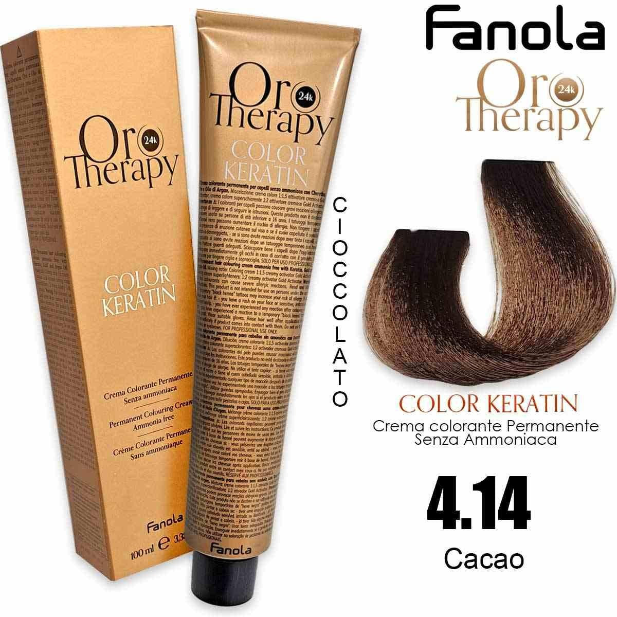 Fanola Oro Therapy Hiusväri - Palette värit täydellinen 4,14 | Kaakao