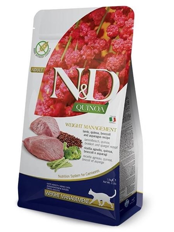 Farmina N&D Quinoa Weight Management Lamb&Broccoli - dry cat food - 5 kg