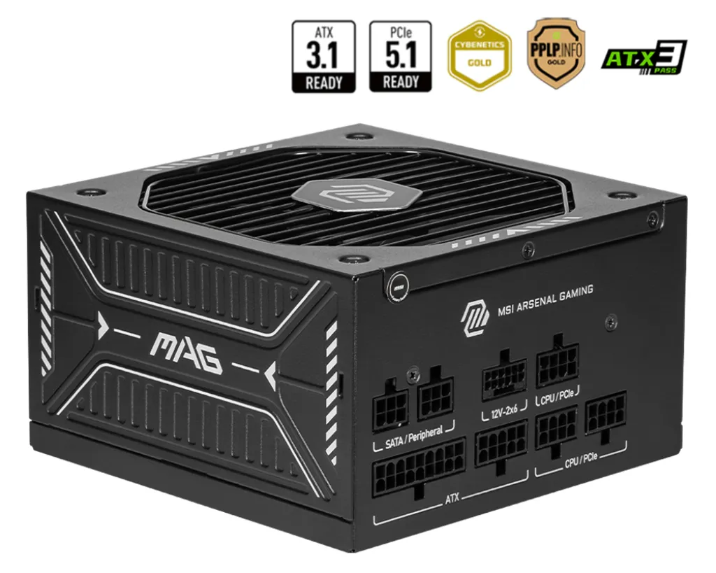 MSI MAG A650GLS PCIE5 650W -virtalähde, 80 Plus Gold