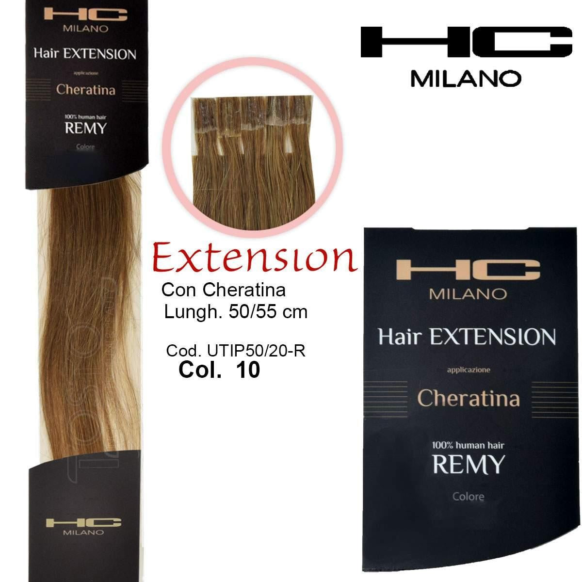 Hc Milano Remy-keratiinihiuspidennys 50/55 cm 20 kappaletta Väri 10 Erittäin vaalea blondi