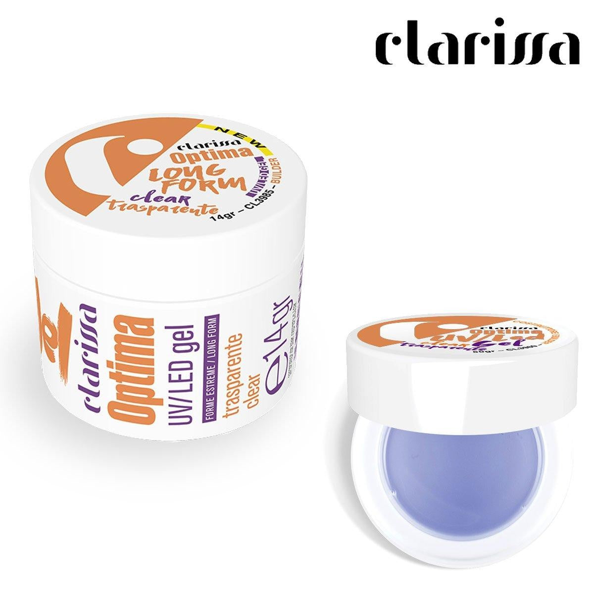 Clarissa optima pitkämuotoinen uv/led läpinäkyvä geeli 14 gr