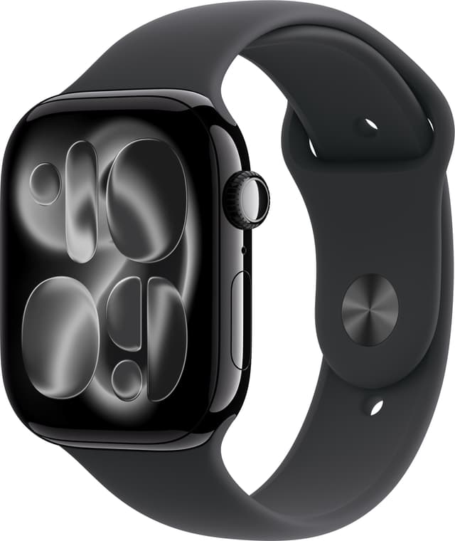Apple Watch Series 11 GPS 46 mm peilimusta alumiini, musta urheiluranneke - M/L