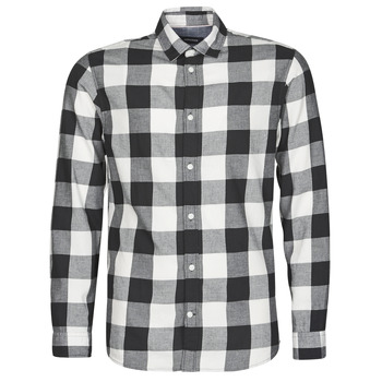 JACK & JONES Paita 'Gingham' musta / valkoinen