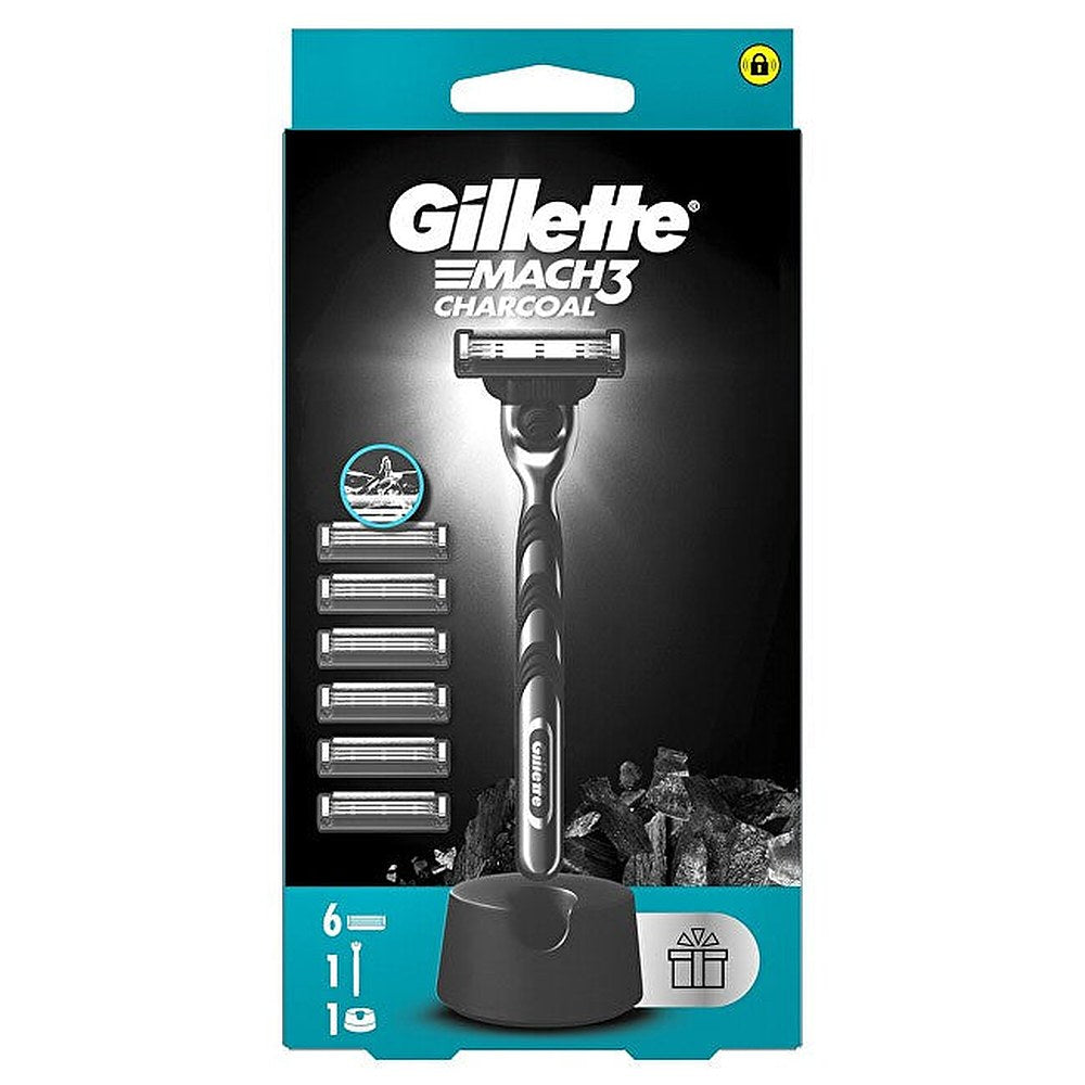 Gillette Mach3 Carbone partakone tuella + vaihtoterät 6 osaa