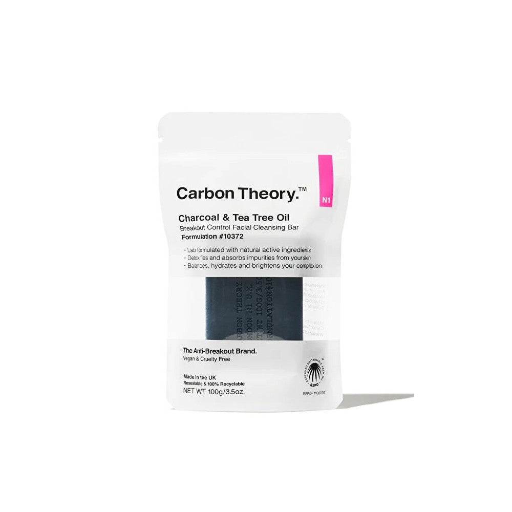 Carbon Theory - Akneja ehkäisevä kasvojen puhdistussaippua hiilellä ja teepuuöljyllä (Kasvojen puhdistussaippua) 100 g