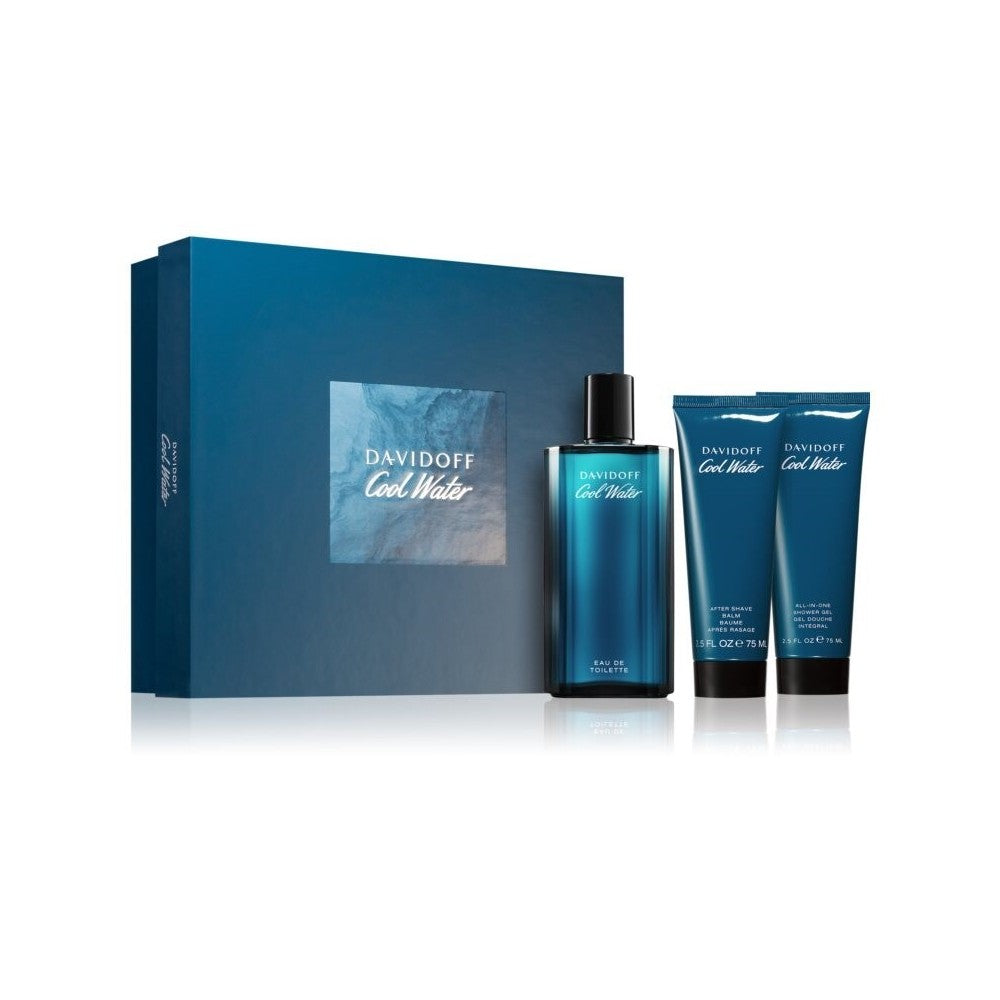 Davidoff Cool Water Man United setti ja lahjapakkaus eau de toilette 125 ml After shave balsami 75 ml Cool Water ja Cool Water suihkugeeli 75 ml - 125