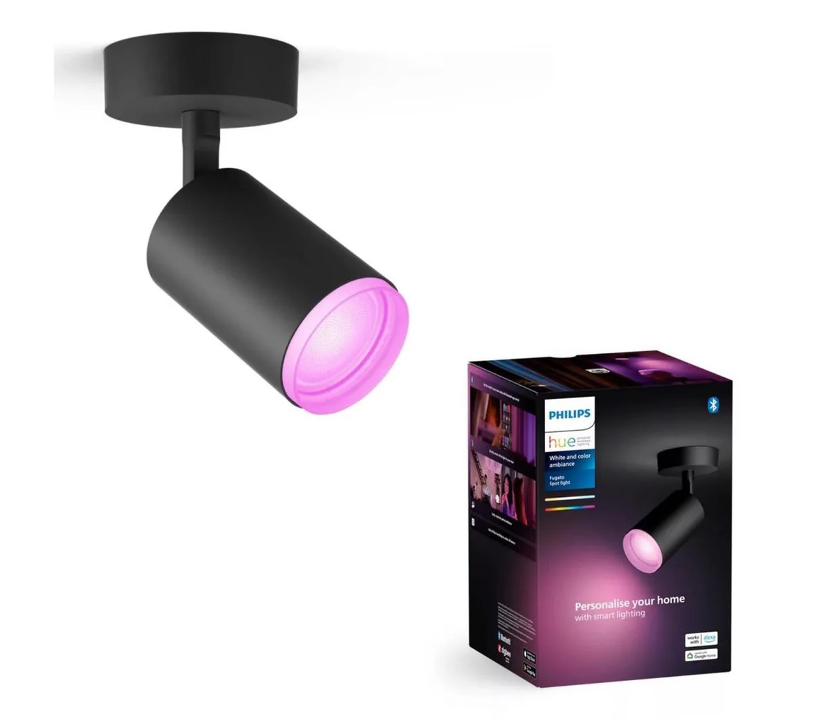 Philips Hue Fugato Single Spot - Musta
