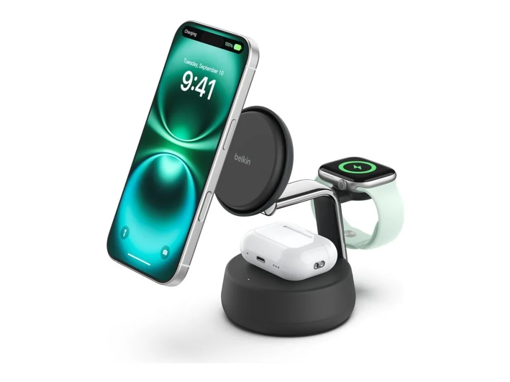 Belkin Qi2, Sisätila, USB, Langaton lataaminen, 1,5 m, musta