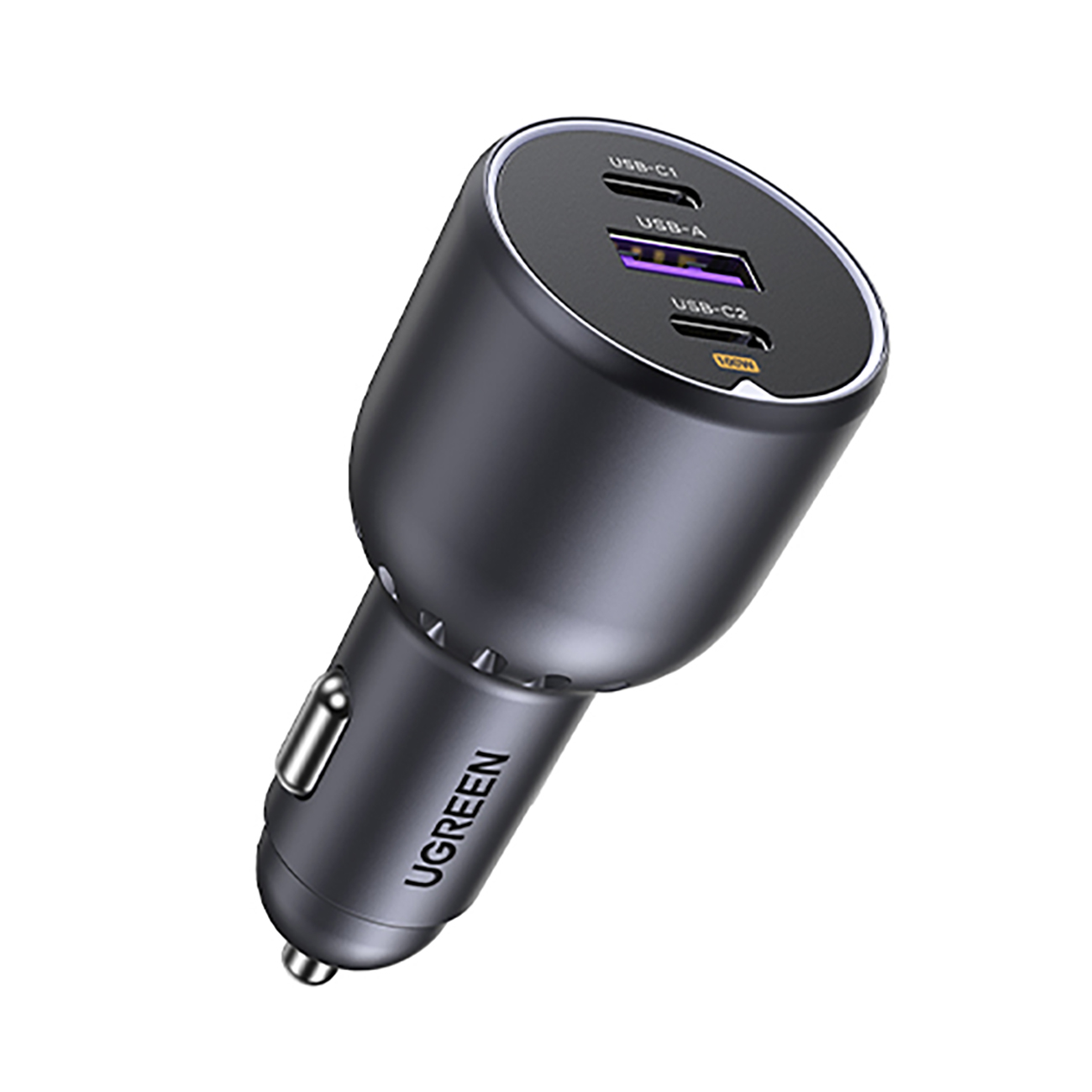Ugreen autolaturi Ugreen EC705 2x USB-C + USB, 130W (musta)