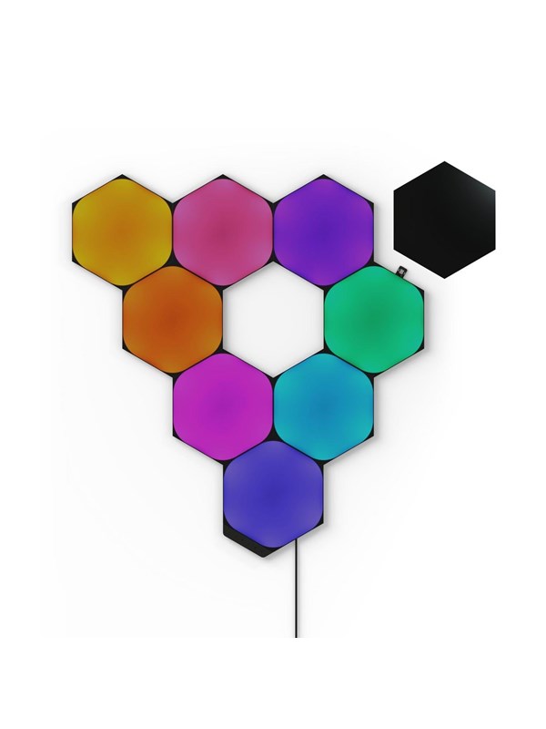 Nanoleaf Shapes Starter Kit - Valopaneelisarja - LED - kuusikulmio - musta