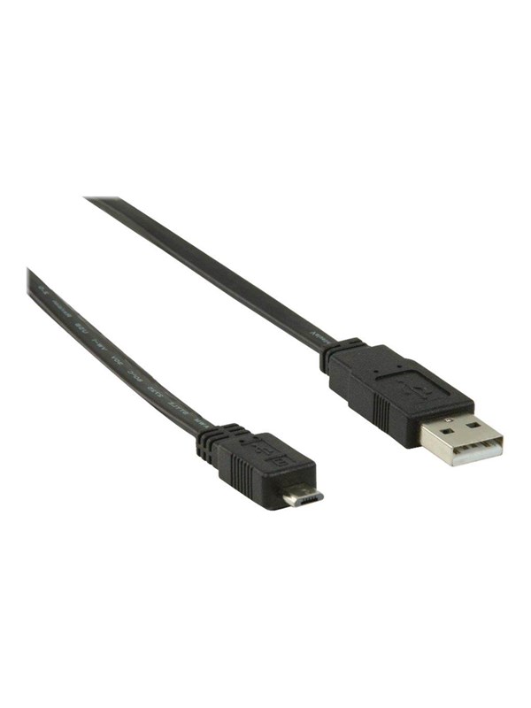Nedis USB kaapeli | USB 2.0 | USB-A Uros | USB Micro-B Uros | 480 Mbps | Niklattu | 1.00 m | Litteä | PVC | Musta | Kirjekuori