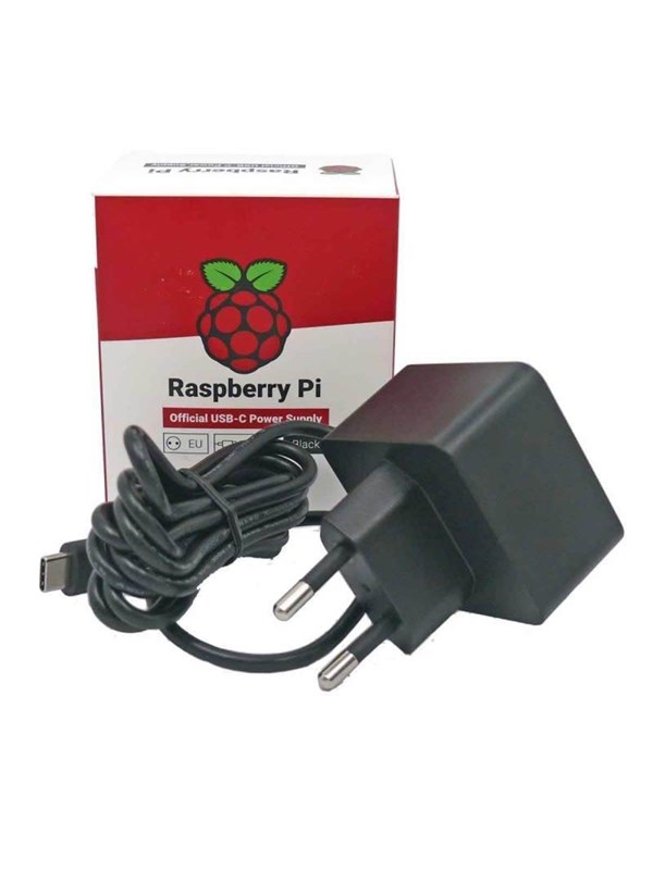 Raspberry USB C Charger (3A) - Musta