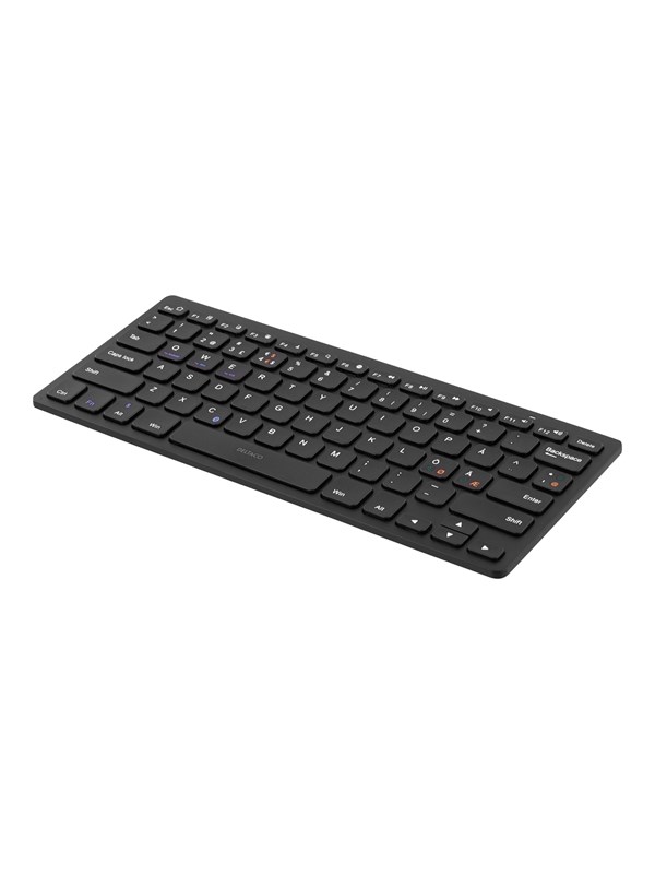 Deltaco TB-631 mini Näppäimistö Bluetooth - Nordic - Musta - Näppäimistö - Pohjoismainen - Musta