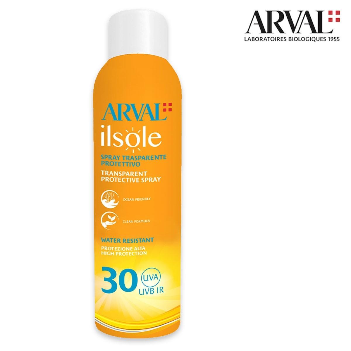 Arval the sun - läpinäkyvä suojaava spray spf30 200 ml.