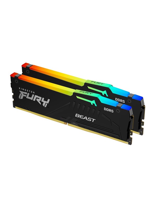 Kingston FURY Beast RGB DDR5-5200 - 16GB - CL40 - Dual Channel (2 pcs) - Intel XMP - Musta RGB
