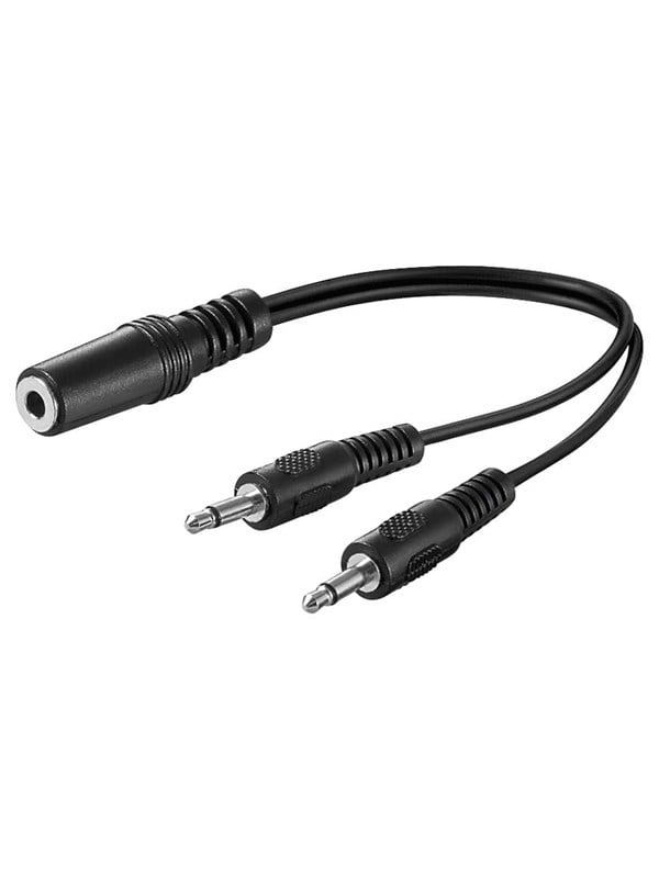 Goobay Adapter för ljud Y-kabel 3,5 mm, 1x stereokontakt till 2x monokontakt Pawl 3,5 mm-uttag (3-pin, Stereo) > 2x spärr 3,5 mm plugg (2-polig, mono)