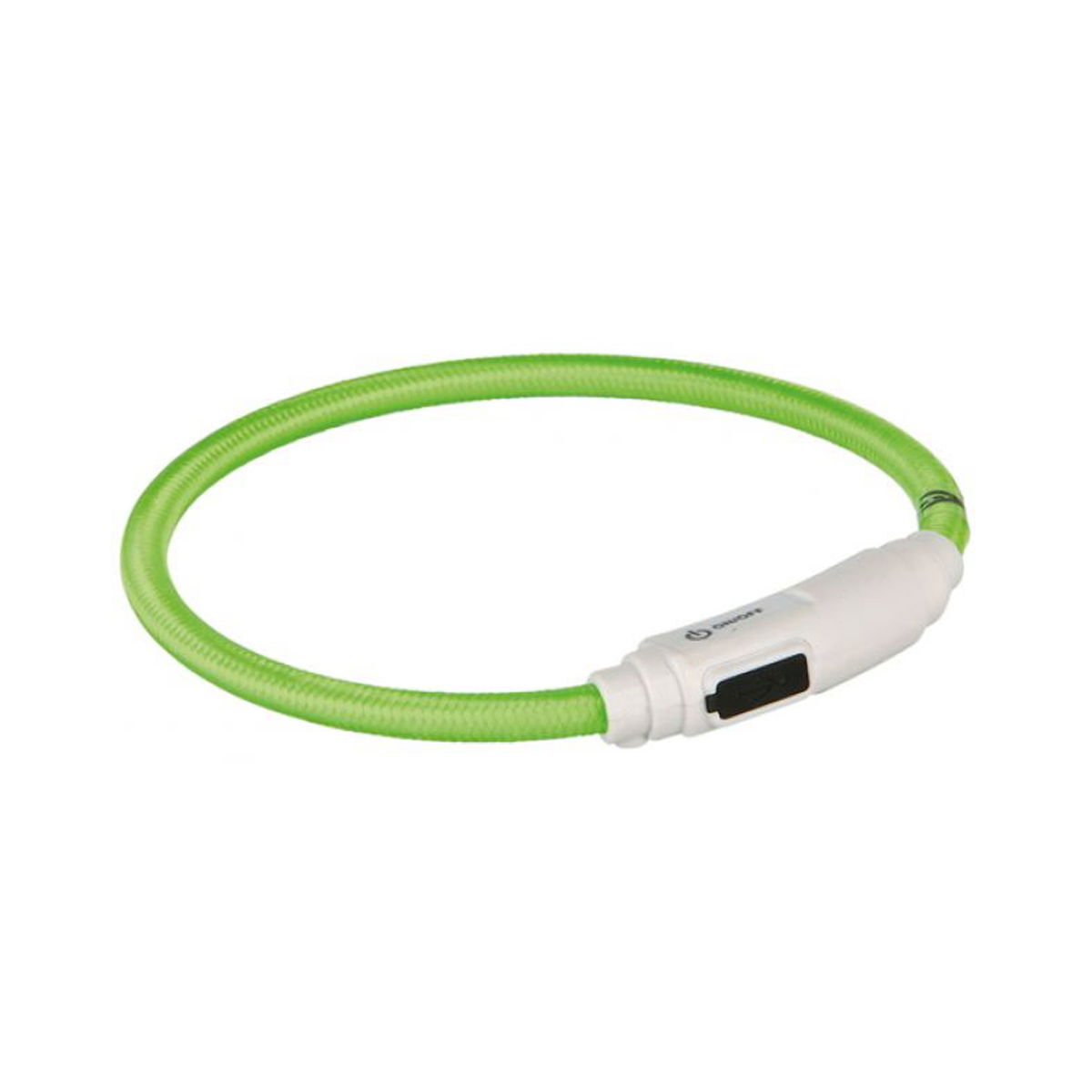Trixie Flash Light Ring USB Illuminated Dog Safety Collar Green Size XS-S 7mm 35cm