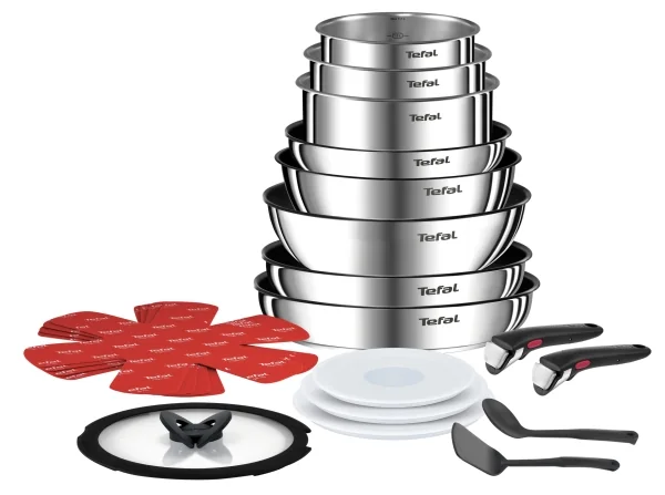 Tefal Ingenio L897SJ04, Sekoitussarja, Musta, Ruostumaton teräs, Ruostumaton teräs, Titaani, Musta, Ruostumaton teräs, Lasi/muovi