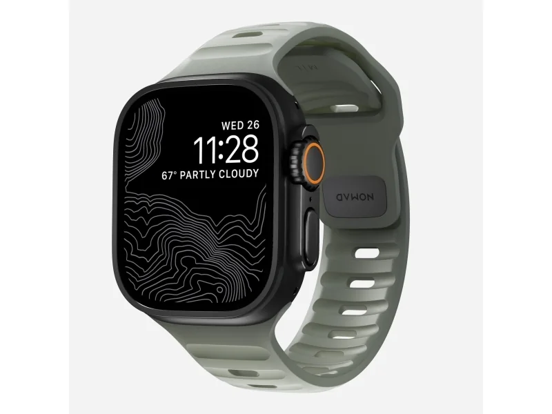 Nomad Sport Band, Nauha, SmartWatch, Harmaa, Apple, Ultra / 46mm, Kumi, Ultra / 46mm, Kumi