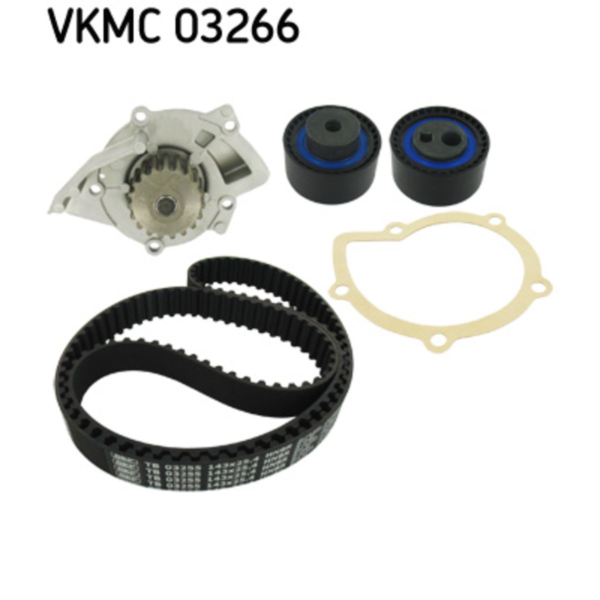 Vesipumppu + jakohihnasarja SKF VKMC 03266