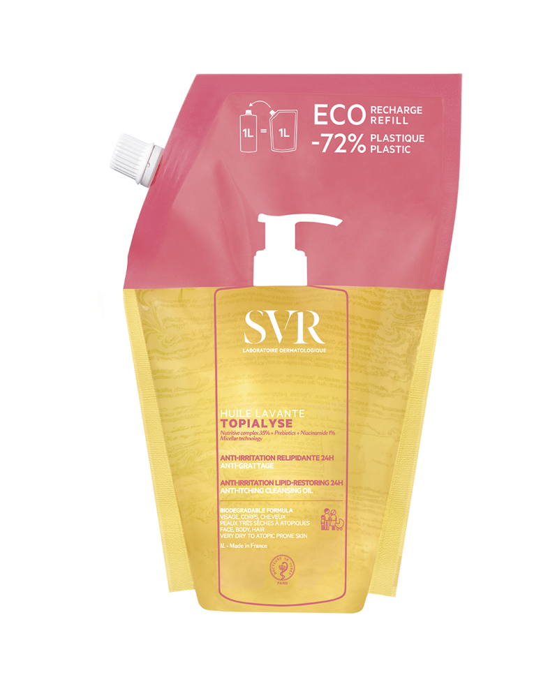 SVR Topialyse Huile Pesuöljy täyttöpussi 1000 ml