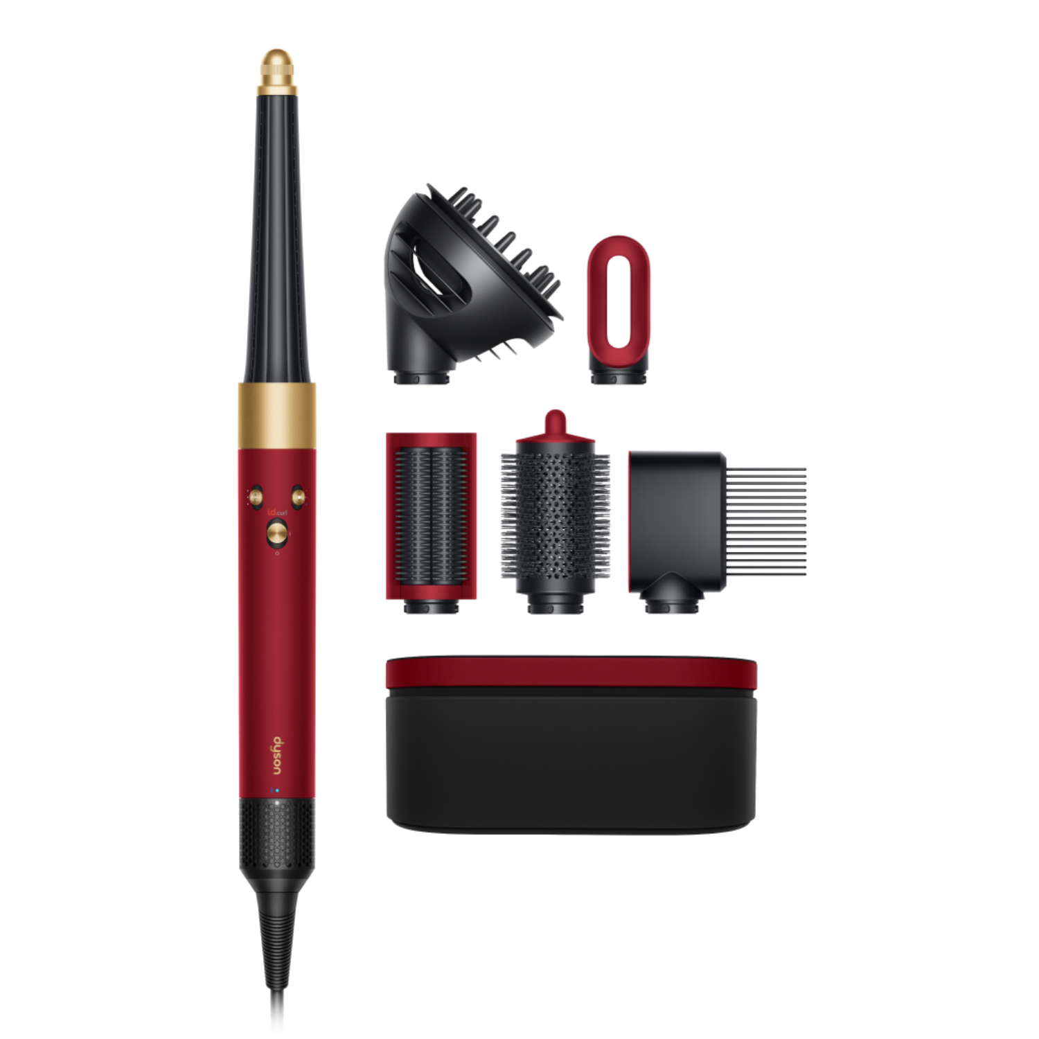 Dyson Uusi Dyson Airwrap i.d.TM multi-styler ja hiustenkuivaaja - Curly+Coily (Red Velvet/Gold)