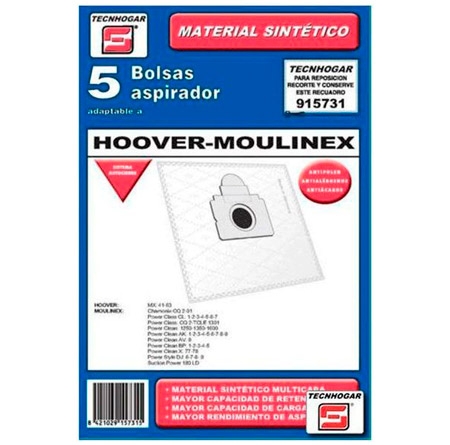 Tecnhogar Hoover-Moulinex pölynimuripussit - 5 kpl