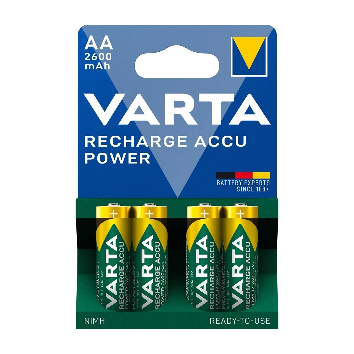 VARTA Recharge Accu Power ladattava AA-paristo 2600mAh, 4 kpl