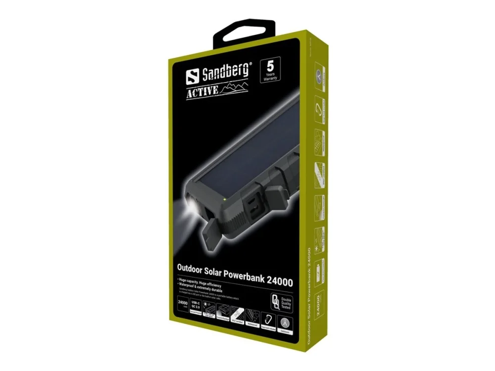 Sandberg Outdoor Solar Powerbank 24000 - solar Teho bank Li-Ion - 24000 mAh