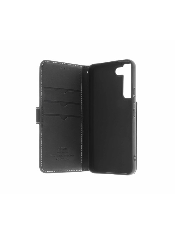 Insmat Exclusive Flip Case -lompakkokotelo, Samsung Galaxy S22+ 5G, musta