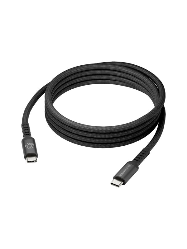 dbramante1928 re-charge it - USB-kaapeli - 24-nastainen USB-C (uros) - 24-nastainen USB-C (uros) - punottu kaapeli, jopa 100W latausteho - musta