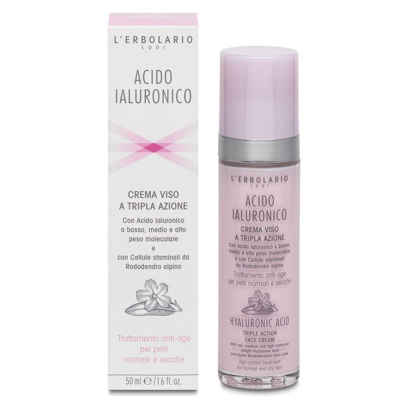 L'Erbolario Hyaluronihappo Kasvovoide Kolmiteho Normaalille ja Kuivalle Iholle 50 ml