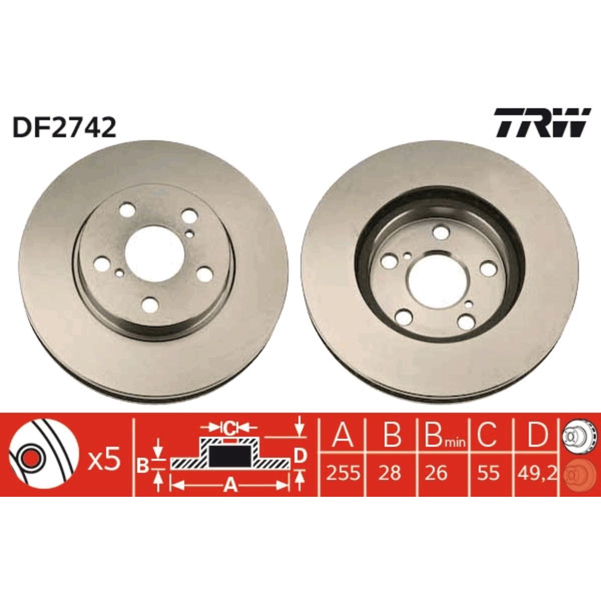 Jarrulevy TRW DF2742
