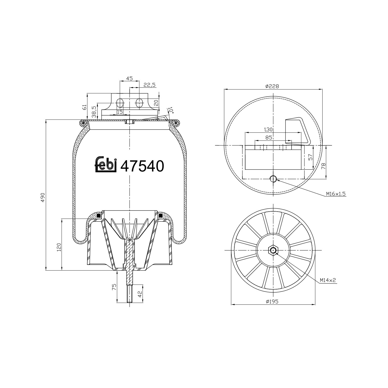 Metallipalje, ilmajousitus FEBI BILSTEIN 47540