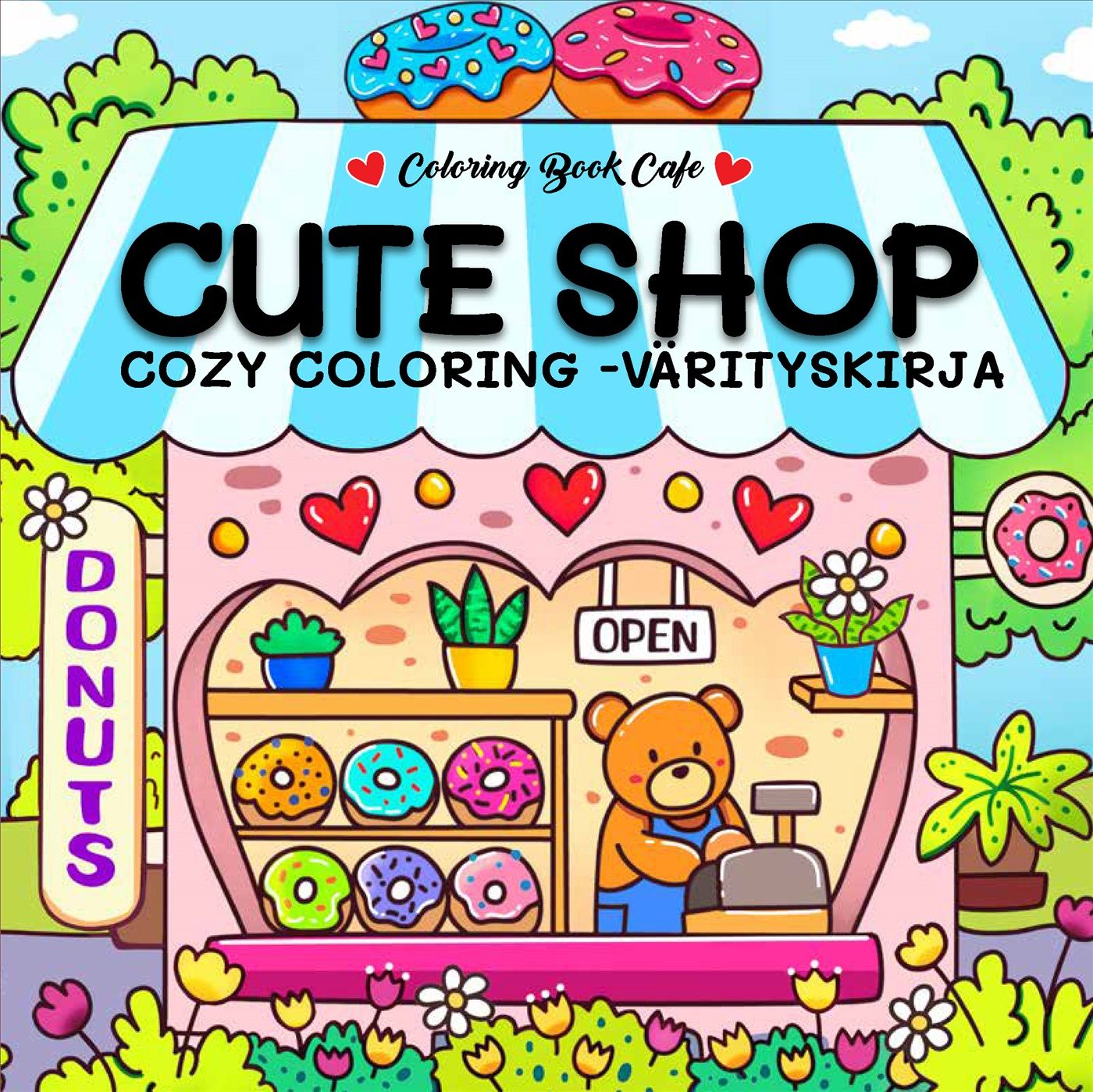 Cute Shop, Cozy Coloring -värityskirja