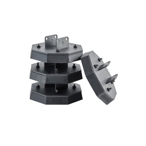VEVOR RV Leveling Pads, 4-Pack Rubber Trailer Jack Pads, Each with 5000 lbs Capacity, Standard Jack Stabilizer Pad with Large Surface Area, Ideal for Scissor Jack Feet 5th Wheels Class A/C Motorhomes