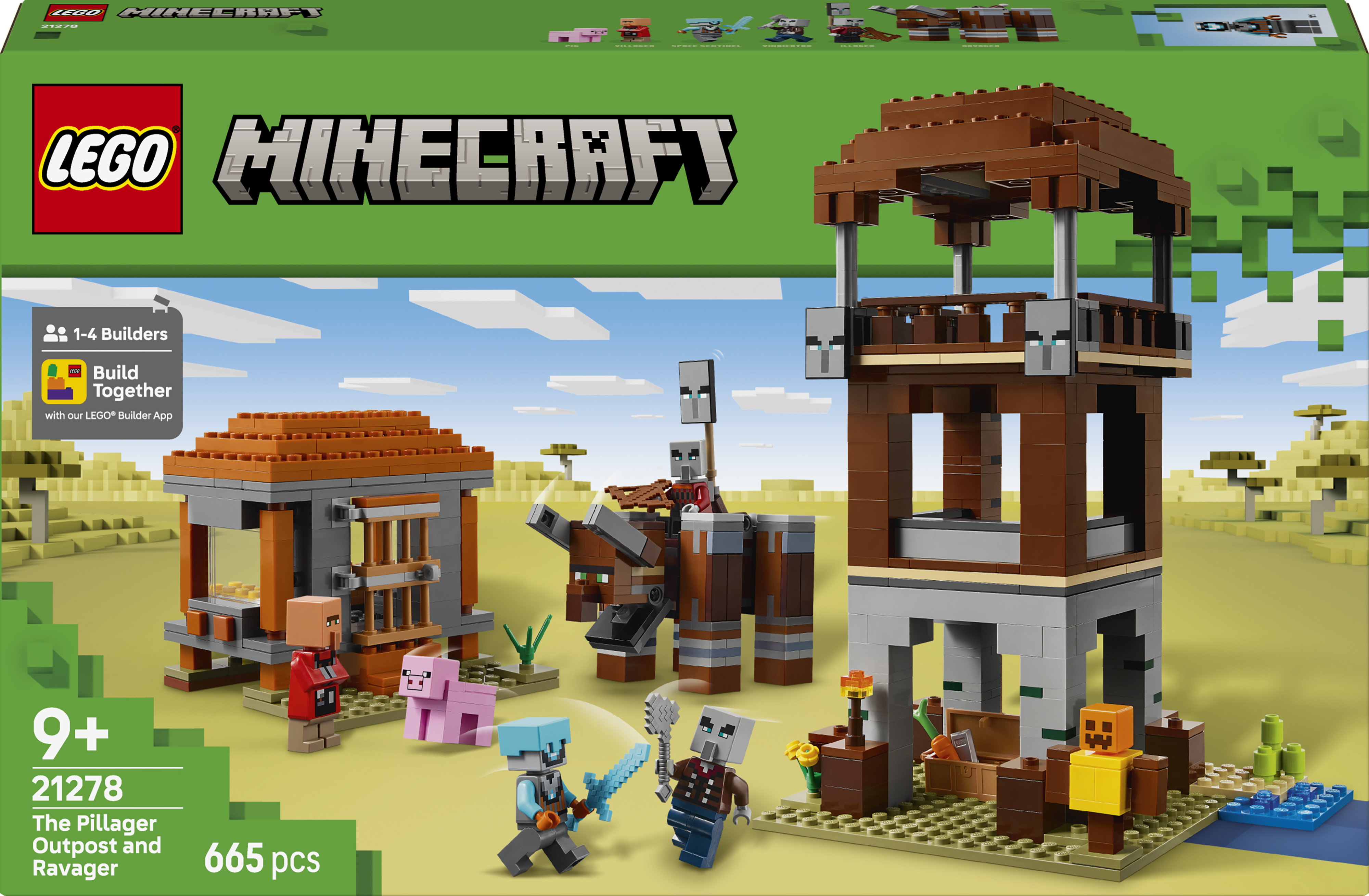 LEGO Minecraft 21278 Ryöstelijöiden etuvartioasema ja Tuhokylvyri