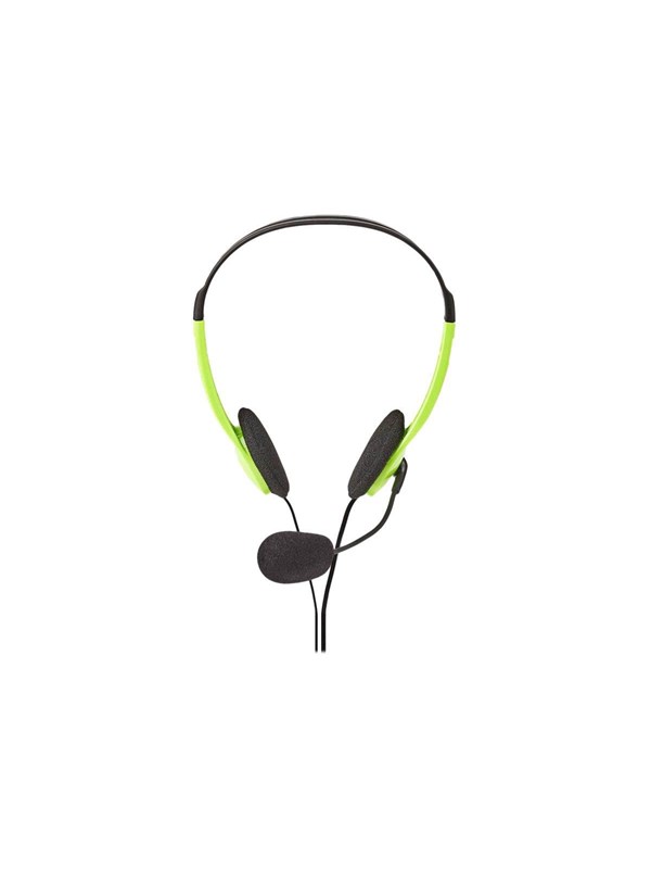 Nedis PC-headset | On-Ear-Kuulokkeet | Stereo | 2x 3.5 mm | Taitettava mikrofoni | Vihreä