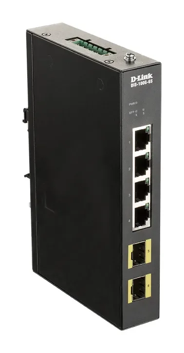 DIS-100G-6S 4-porttinen Gigabit Industrial Switch 2 x 100/1000M SFP:llä