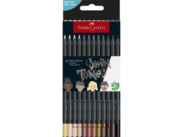 Faber-Castell Colour Pencils Black E. skin tones 12x