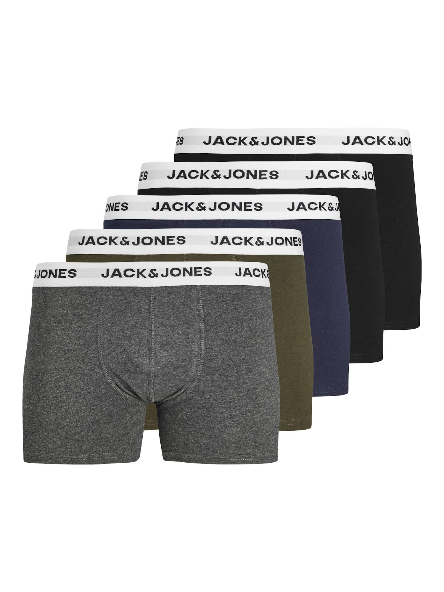 JACK & JONES Bokserishortsit 'JACBasic' tummansininen / meleerattu harmaa / oliivi / musta