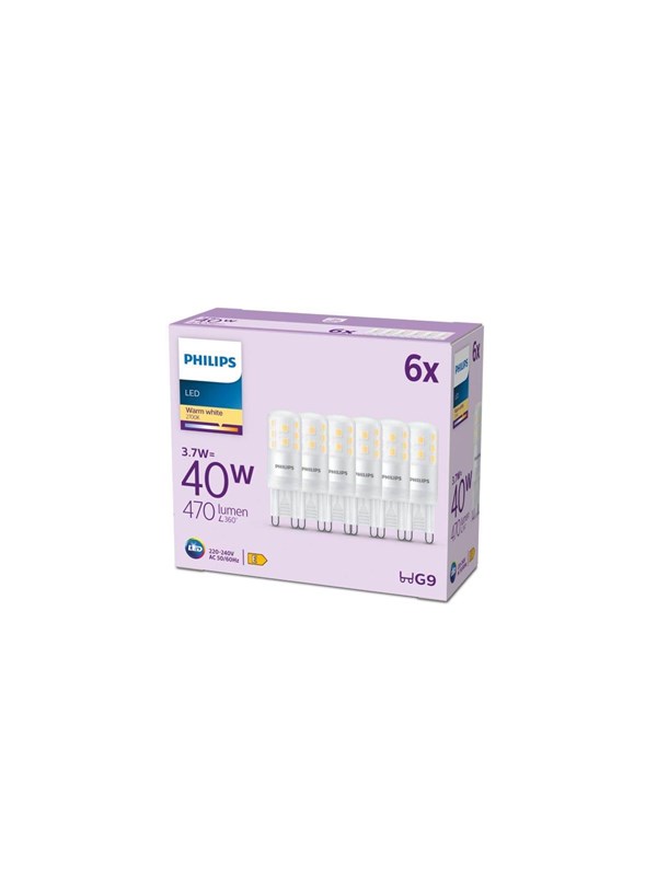 Philips LED kapsel 40W G9 2700K 470 lm 15000 h (x6)