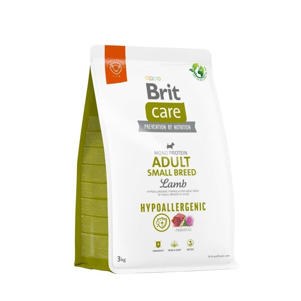 Brit Care Adult Small Breed Hypoallergenic Lamb & Rice, Koiran kuivaruoka, 3 kg
