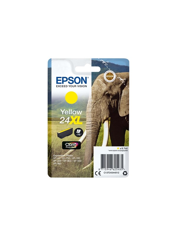 Epson 24XL -mustekasetti, 8.7 ml, keltainen