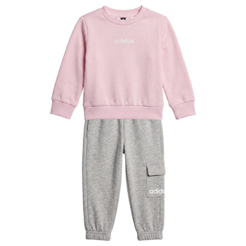 ADIDAS SPORTSWEAR Treenipuku 'Essentials' meleerattu harmaa / roosa / valkoinen