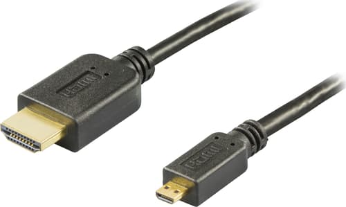 Deltaco Hdmi-kaapeli,1.4+e,19-pin Ur-micro 19-pin Ur, 1080p, Musta, 5m 5m Hdmi Micro Hdmi Musta