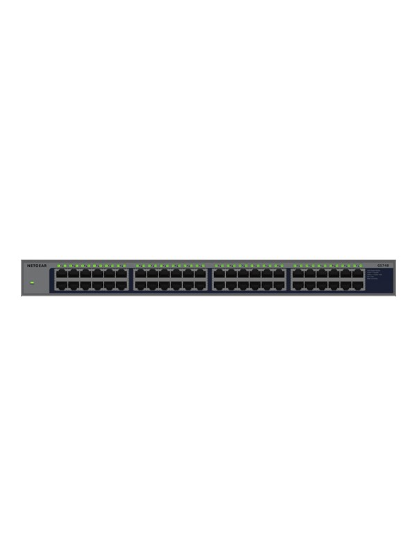 NETGEAR GS748-100EUS - Hallitsematon 48-porttinen Gigabit Ethernet -kytkin, Harmaa