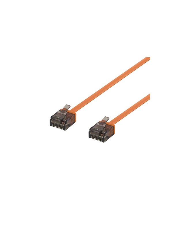 DELTACO U/UTP Cat6a laitekaapeli, litteä, 1mm paksu, 1m, oranssi