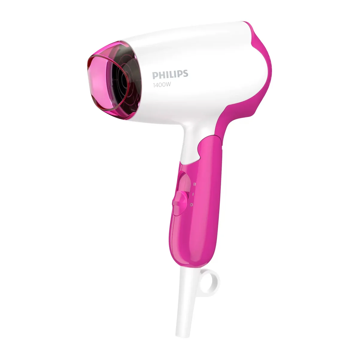 Philips DryCare Essential BHD003/00, 1400 W -matkahiustenkuivaaja, White, Pink